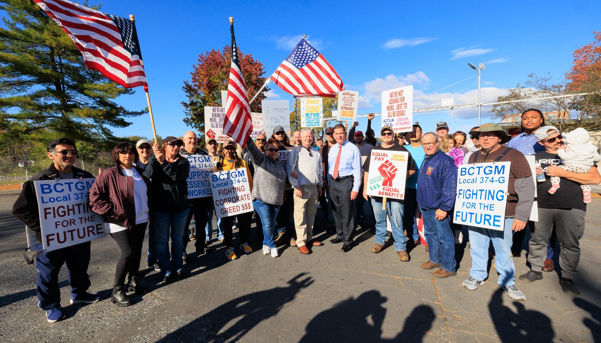 Trabajadores de Kelloggs huelga ee uu